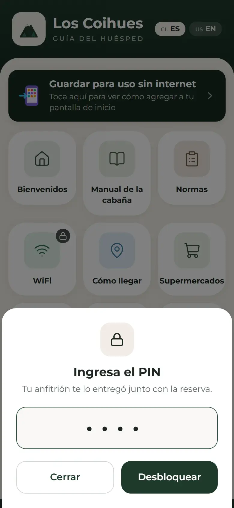 Lo privado, con PIN: La clave o la dirección, solo para quien tiene el PIN.